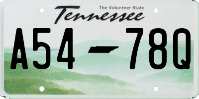 TN license plate A5478Q