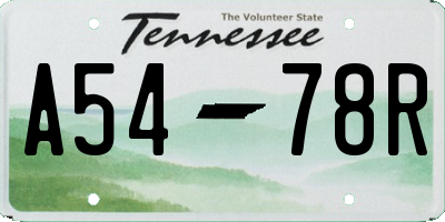 TN license plate A5478R