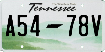 TN license plate A5478V