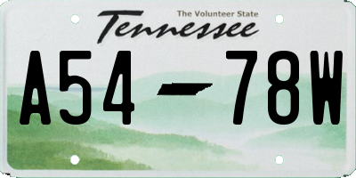 TN license plate A5478W