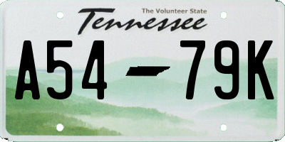 TN license plate A5479K