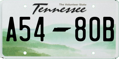 TN license plate A5480B