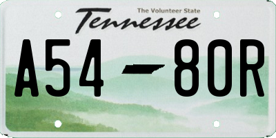 TN license plate A5480R