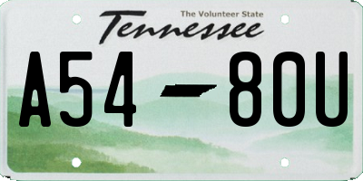 TN license plate A5480U