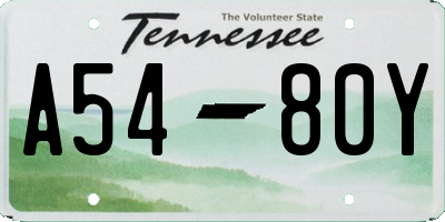 TN license plate A5480Y