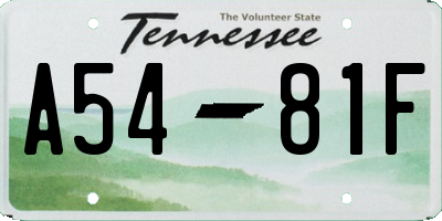 TN license plate A5481F