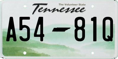 TN license plate A5481Q