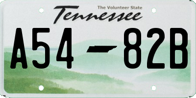 TN license plate A5482B