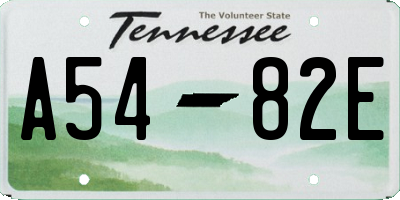 TN license plate A5482E