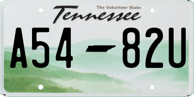 TN license plate A5482U