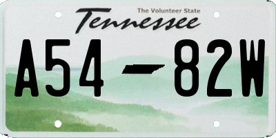TN license plate A5482W