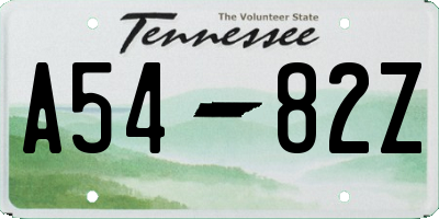 TN license plate A5482Z
