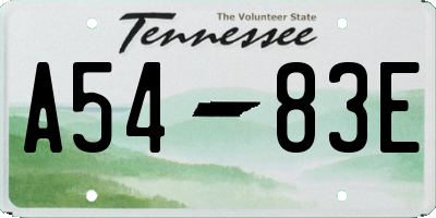 TN license plate A5483E