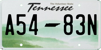 TN license plate A5483N
