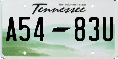 TN license plate A5483U