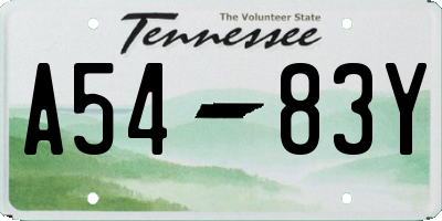 TN license plate A5483Y