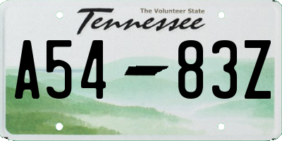 TN license plate A5483Z