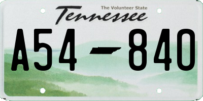TN license plate A5484O
