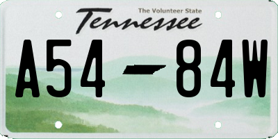 TN license plate A5484W