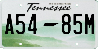 TN license plate A5485M