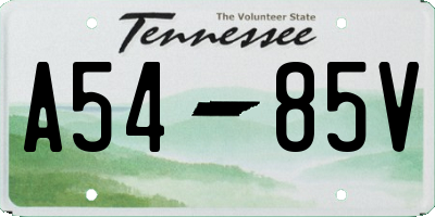 TN license plate A5485V
