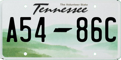 TN license plate A5486C