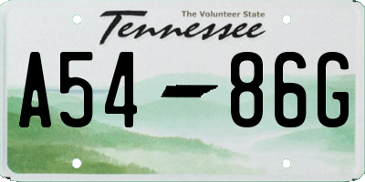 TN license plate A5486G