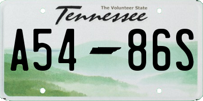 TN license plate A5486S