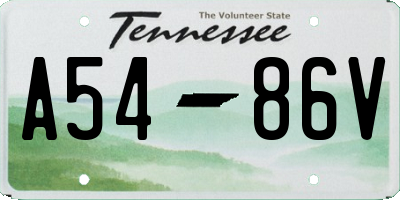 TN license plate A5486V