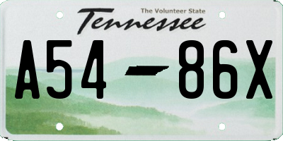 TN license plate A5486X