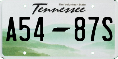 TN license plate A5487S