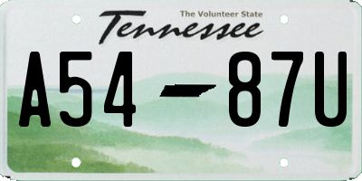 TN license plate A5487U