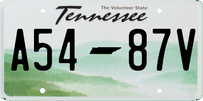 TN license plate A5487V