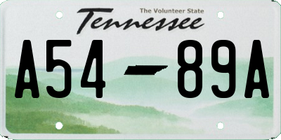 TN license plate A5489A
