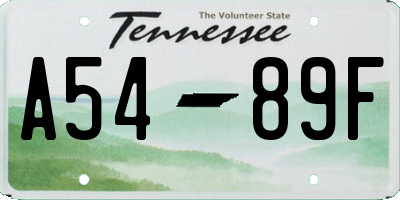 TN license plate A5489F