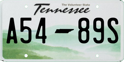 TN license plate A5489S