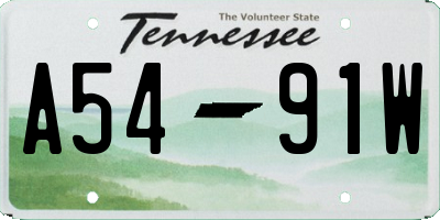 TN license plate A5491W