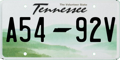 TN license plate A5492V