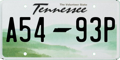 TN license plate A5493P