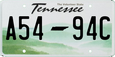 TN license plate A5494C