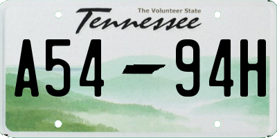 TN license plate A5494H