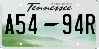 TN license plate A5494R
