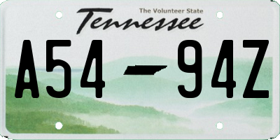 TN license plate A5494Z