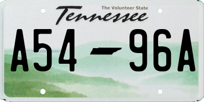 TN license plate A5496A