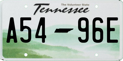 TN license plate A5496E