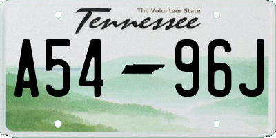 TN license plate A5496J