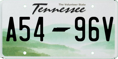 TN license plate A5496V