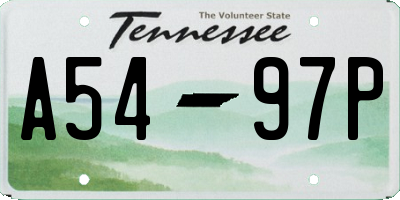 TN license plate A5497P