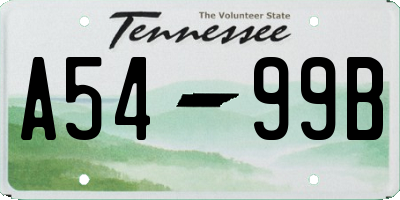 TN license plate A5499B