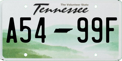 TN license plate A5499F